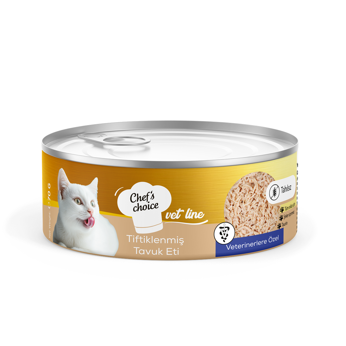 Chefs Choice Vet Line Tiftiklenmiş Tavuk Etli Yaş Kedi Maması 70 gr 1
